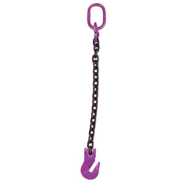 Us Cargo Control 3/8" x 5' - Single Leg Chain Sling w/ Grab Hook - Grade 100 38G100SOG-5